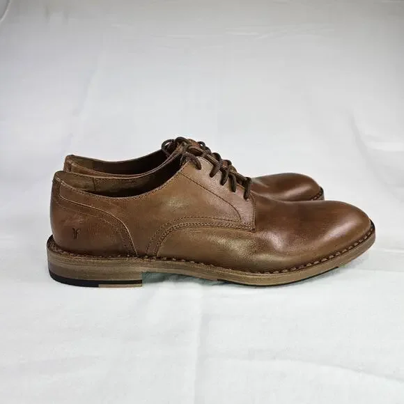 Frye James Derby Leather Dress Shoe Mens 13 Copper Brown Lace Up Oxford Wedding